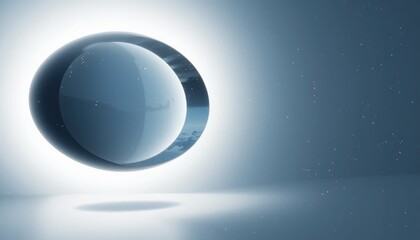 Poster - Floating orb phenomenon digital realm 3d render abstract environment futuristic viewpoint cosmic concept for seo impact
