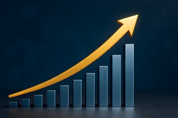 Poster - Rising Growth Chart with Arrow Symbolizing Business Success