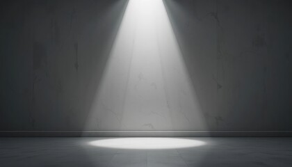 Poster - Illuminating spotlight performance empty studio image capture minimalist environment vertical angle creative expression
