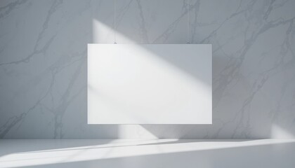 Poster - Dynamic light reflection on minimalist white surface indoor space still life photography modern aesthetics close-up perspective contemporary design concepts