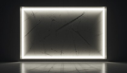 Poster - Illuminated minimalist art installation modern gallery high-contrast design contemporary space artistic perspective creative concept