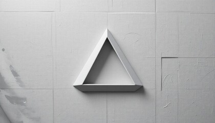 Poster - Artistic triangle installation displaying minimalist design in contemporary gallery setting emphasizing geometric shapes and textures