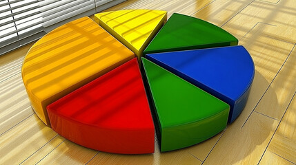 Poster - Data visualization techniques colorful pie chart analysis indoors digital art modern design