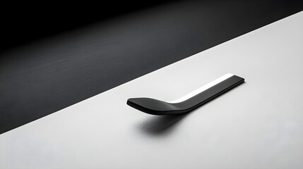 Poster - Minimalist design spoon modern art studio product photography monochrome setting close-up perspective