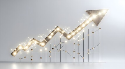Poster - Growth chart rising arrow business analysis digital visualization modern office abstract concept
