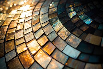 Poster - Colorful mosaic tiles reflect sunlight in a stunning display of patterns and textures