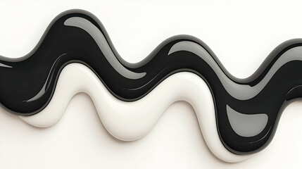 Fototapete - Abstract Black and White Paint Drops Background Illustration