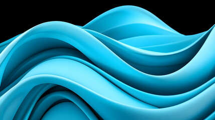 Aufkleber - Abstract Blue Data Wave Pattern on Dark Background