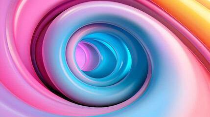 Aufkleber - Abstract Colorful Spiral Design with Vibrant Pink Blue and Orange Swirls
