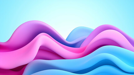 Poster - Abstract Pink Purple Blue Gradient Waves Background