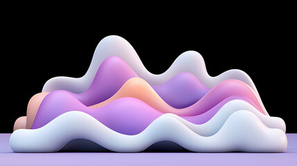 Fototapete - Abstract Purple and White Marble Liquid Texture 3D Render