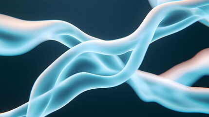 Poster - Abstract Shimmering Blue Light Particles Flowing Dynamically