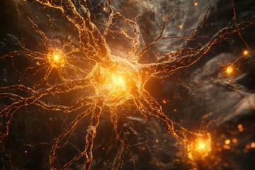 Poster - Exploring the intricate network of glowing neurons in a digital representation