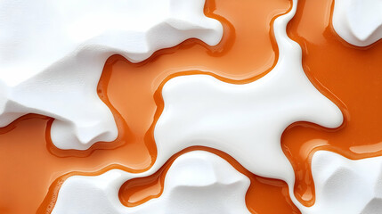 Fototapete - Abstract White and Orange Texture with Brown Stain Marks