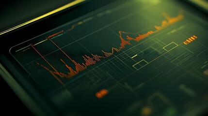Poster - Analyzing currency risk exposure on tablet financial data digital interface modern office close-up view