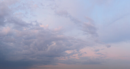 Aufkleber - Beautiful evening heaven red sky sunset with different clouds with gaps in clear blue sky