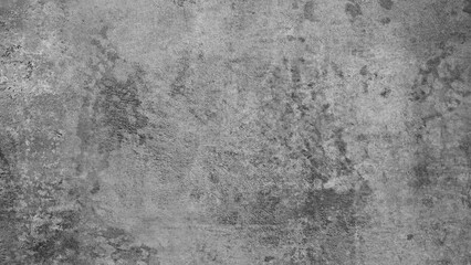Aufkleber - Gray wall with many cracks and holes. wall is made of concrete and has a rough texture as an abstract texture background for template pages and banners.