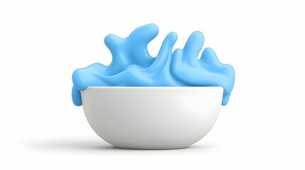 Fototapete - Blue Liquid Splash in White Bowl