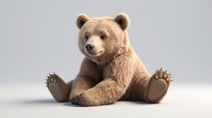 3D illustration of brown teddy bear