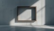 © SUPERARTMAN - Abstract display frame casting shadows in minimalist room interior design contemporary style natural light artistic perspective