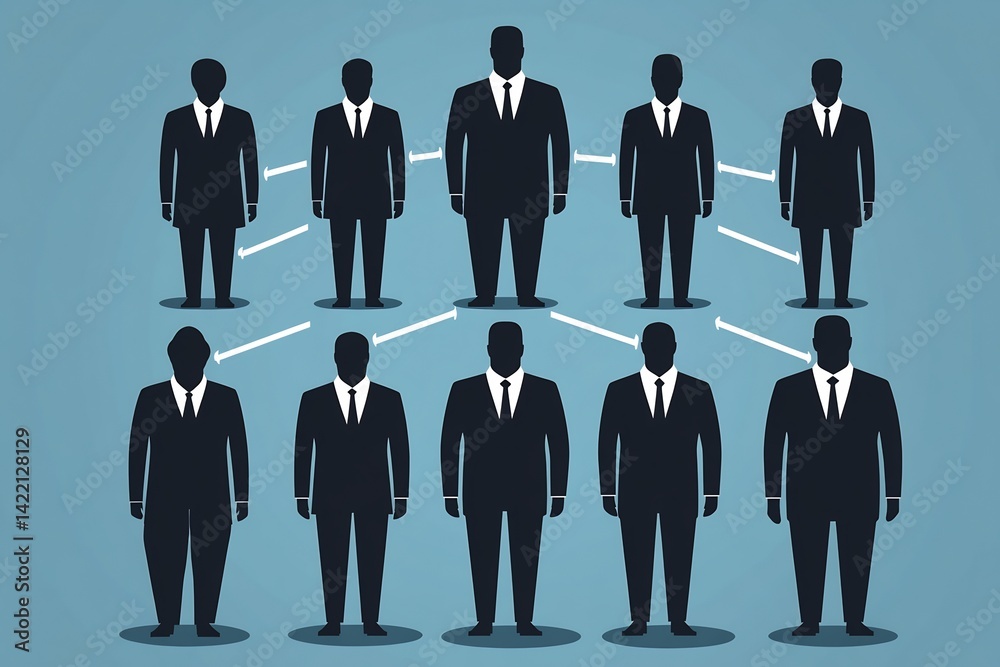 Flat vector team creating task hierarchy using WBS method mapping out ...