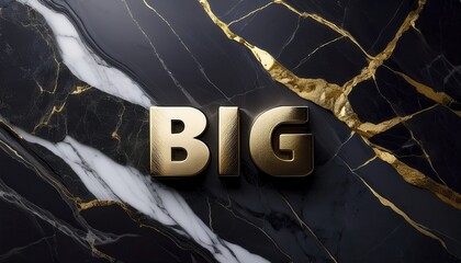 Poster - Bold Golden BIG Text on Luxurious Marble Background