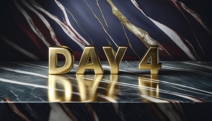 Poster - Gold DAY 4 Letters on a Marble Surface