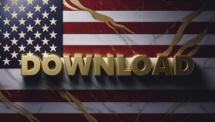 Poster -  Digital Download Concept with American Flag Background