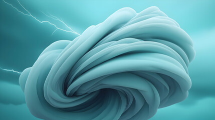 Poster - Dramatic Teal Whirlpool of Dark Storm Clouds and Light