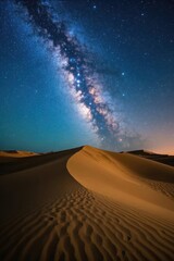 Wall Mural - arafed view of a desert with a sky full of stars