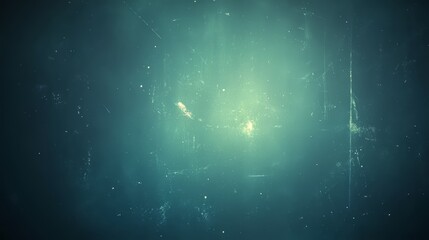 Poster - Blurry blue background with a bright yellow spot in the middle. The yellow spot is surrounded by a lot of small dots