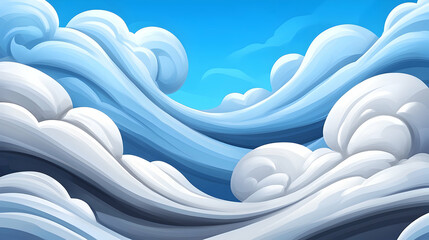 Poster - Dynamic Exploding Clouds Pixel Art Background