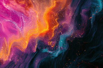 Poster - Abstract colorful smoke effect background with vibrant pink orange and purple hues blending together smoothly