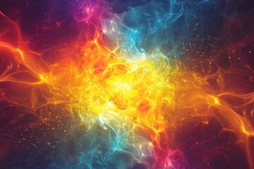 Poster - A vibrant explosion of colors creating a stunning abstract artwork with a dynamic and energetic feel to it