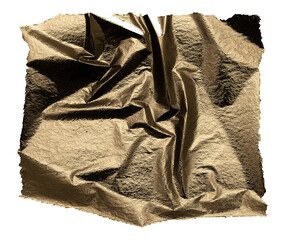 Aufkleber - Gold foil with crumpled, metallic texture creates a shiny, reflective surface. Torn and folded edges add depth and luxury, perfect for elegant packaging, decorative art, and gilded designs with a.