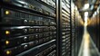 © Gulnaz - A row of computer servers with yellow lights on