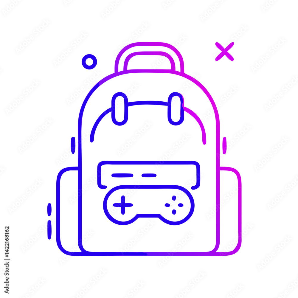 Backpack design featuring a gaming controller, suitable for students and gamers, showcasing modern trends in youth fashion and accessories