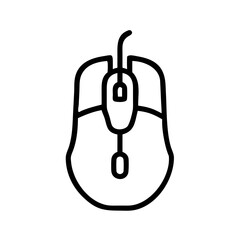 Fototapete - Computer Mouse Line Icon – Wired Device Outline Vector Illustration