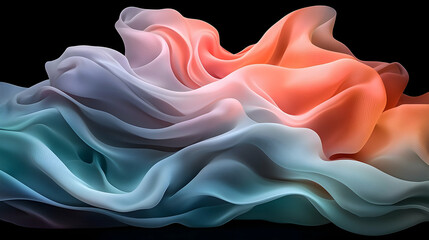 Aufkleber - Flowing Multicolored Light Waves Abstract Background