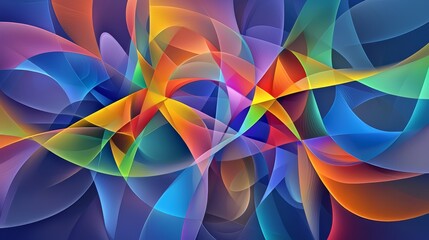 Aufkleber - Colorful abstract painting with many different colors and shapes. The painting is full of energy and movement, with the colors blending and swirling together in a dynamic way