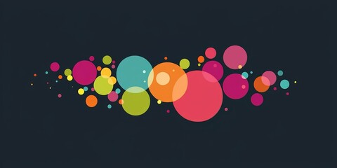 Poster - Colorful background with many different colored circles. The circles are of various sizes and colors, and they are scattered throughout the image. Scene is vibrant and lively