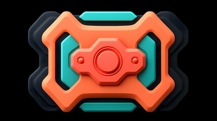 Poster - Futuristic Red and Teal Digital Interface Design