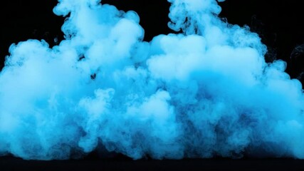 Poster - Dramatic Blue Smoke Effect Rising From Ground Against Dark Background for Creative Relevant Projects
