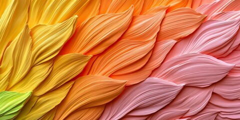Aufkleber - Colorful leafy pattern with a yellow and orange background. The colors are vibrant and the pattern is intricate