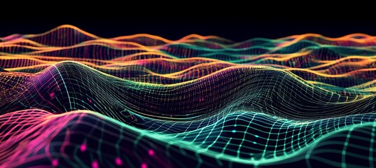 Poster - A cybernetic valley where the entire ecosystem is made of shifting holograms