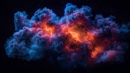 Aufkleber - Large cloud of colorful gas and dust in space. The colors are blue, red, and orange