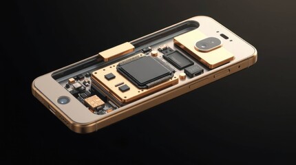 Poster - Smartphone internal structure concept with CPU and camera technologies