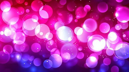 Poster - Pink and purple background with many small circles. The circles are of different sizes and colors. The background is very colorful and lively