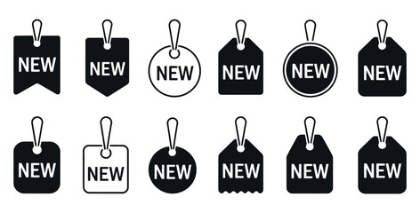 Poster - Various New Tags Collection Vector Design Black And White Promotion Labels Vectorial Signs And Symbols Of New Product