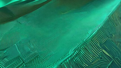 Poster - 3D Visualization of a Vibrant Green Geometric Textile Backdrop and Modern Pattern Design